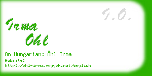 irma ohl business card